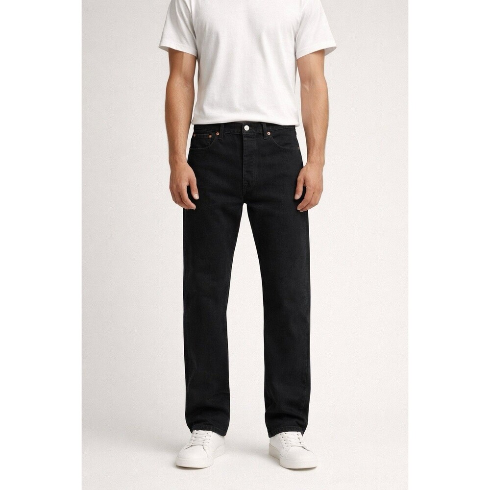 Levi's 501 Mens Jeans 34x36 (fits 36x36 Black Denim Pants Original Button Fly